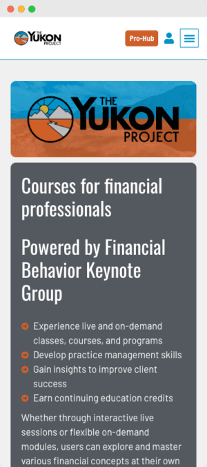 The Yukon Project mobile website mockup front view