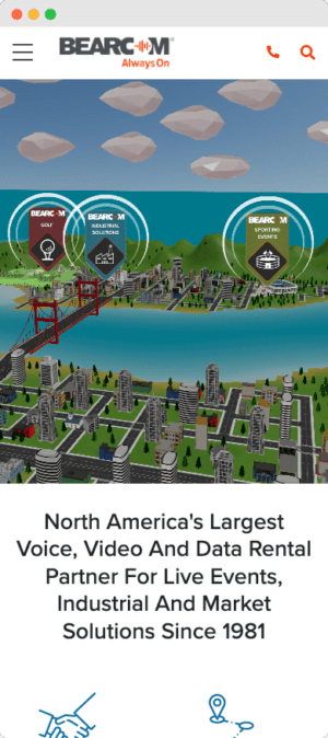 BearCom.com mobile website mockup rear view