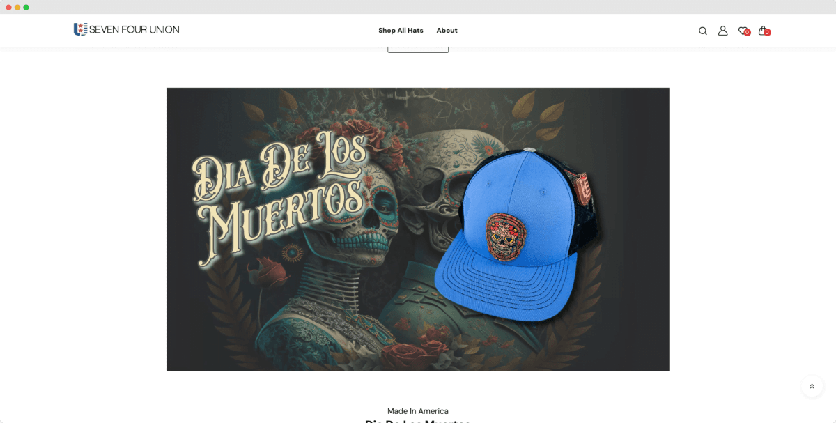 Seven Four Union website design view 3