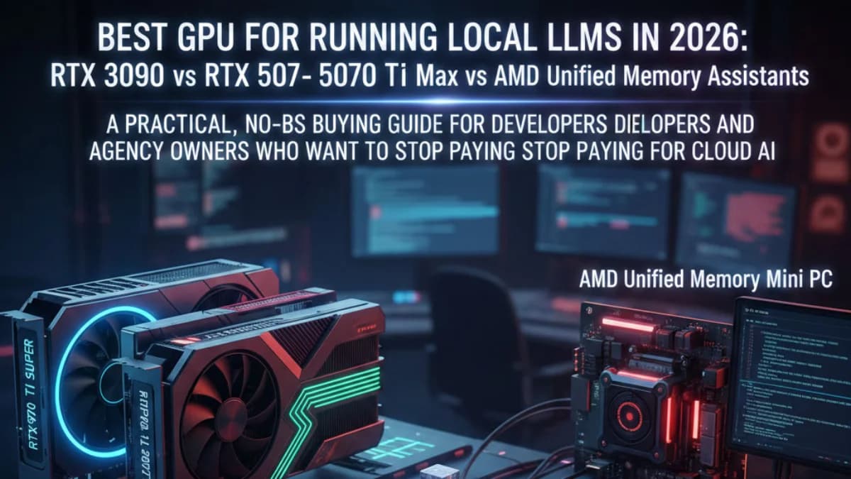 Best GPU for Running Local LLMs in 2026: RTX 4070 Ti Super vs RTX 3090 vs RTX 5070 Ti vs Minisforum MS-S1 Max feature image