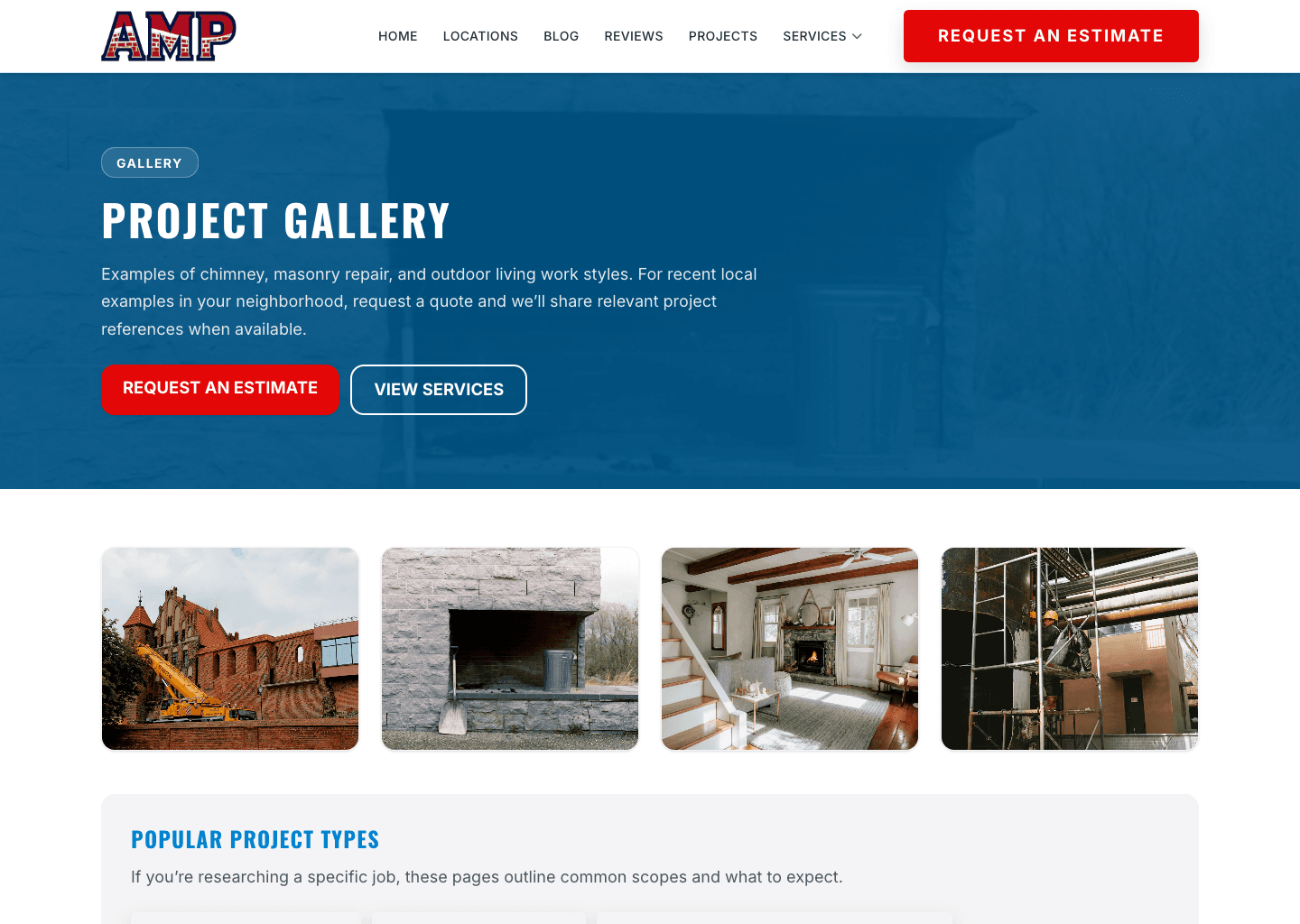 American Masonry Pros website screenshot 4