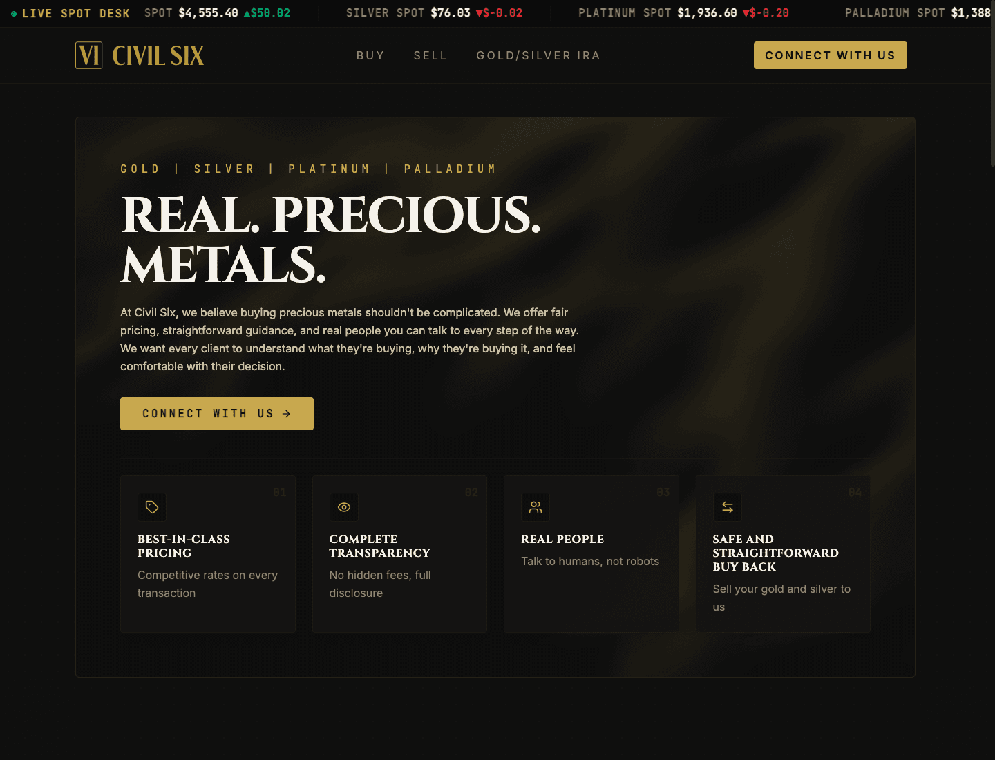 Civil Six website screenshot 2
