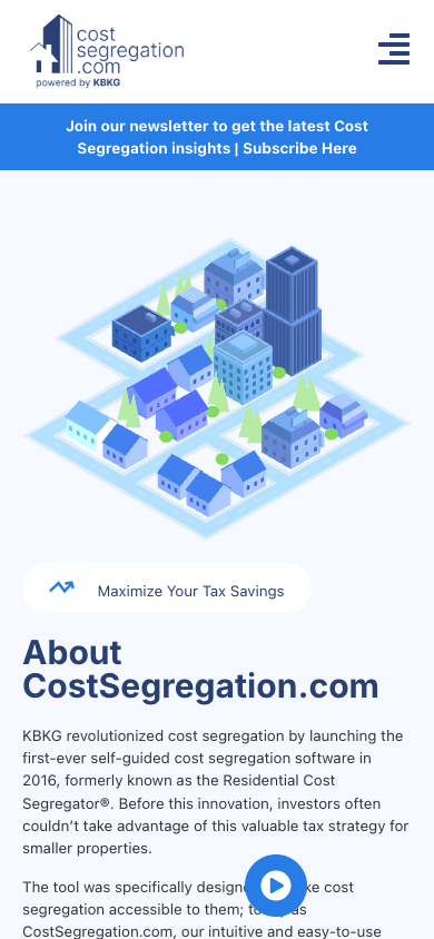 Cost Segregation Pro mobile website mockup rear view