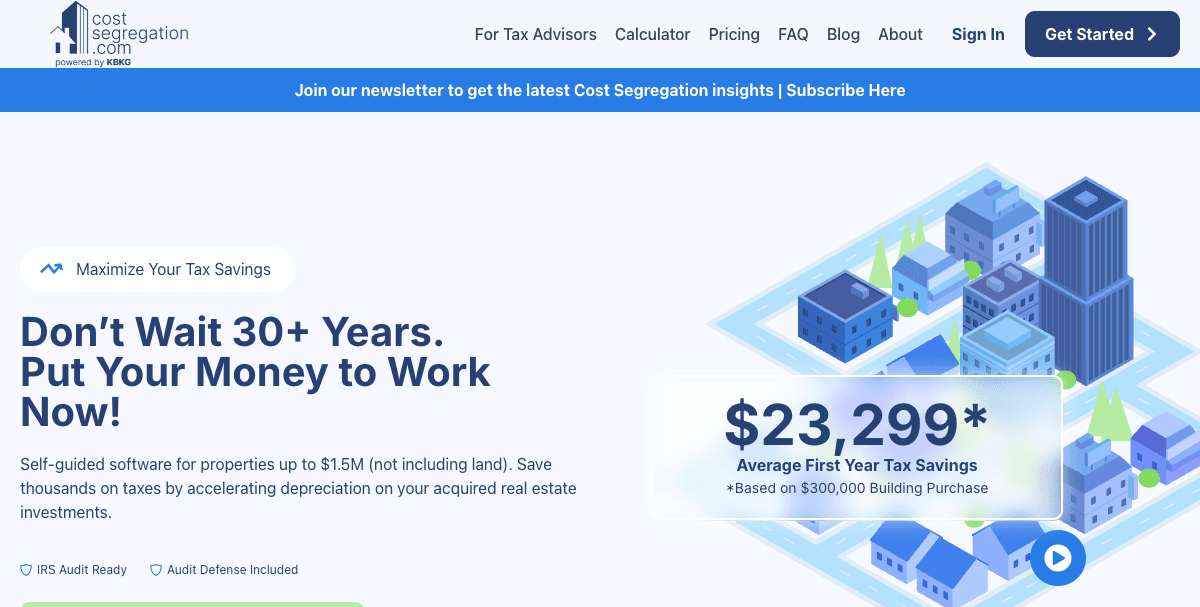 Cost Segregation Pro website screenshot 2