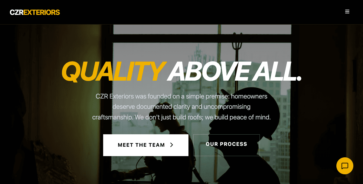 CZR Exteriors website screenshot 3