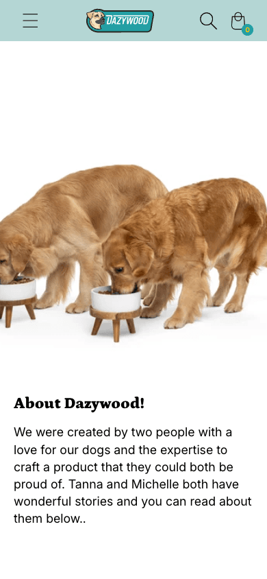 Dazy Wood mobile website mockup rear view