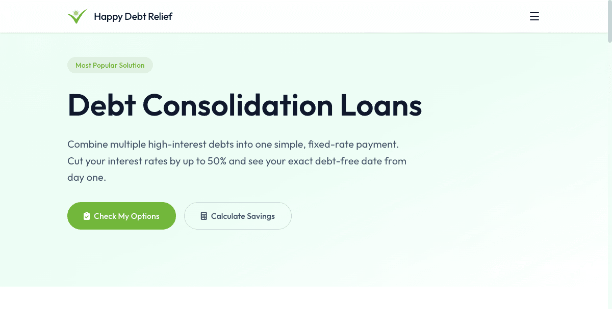 Happy Debt Relief website screenshot 4
