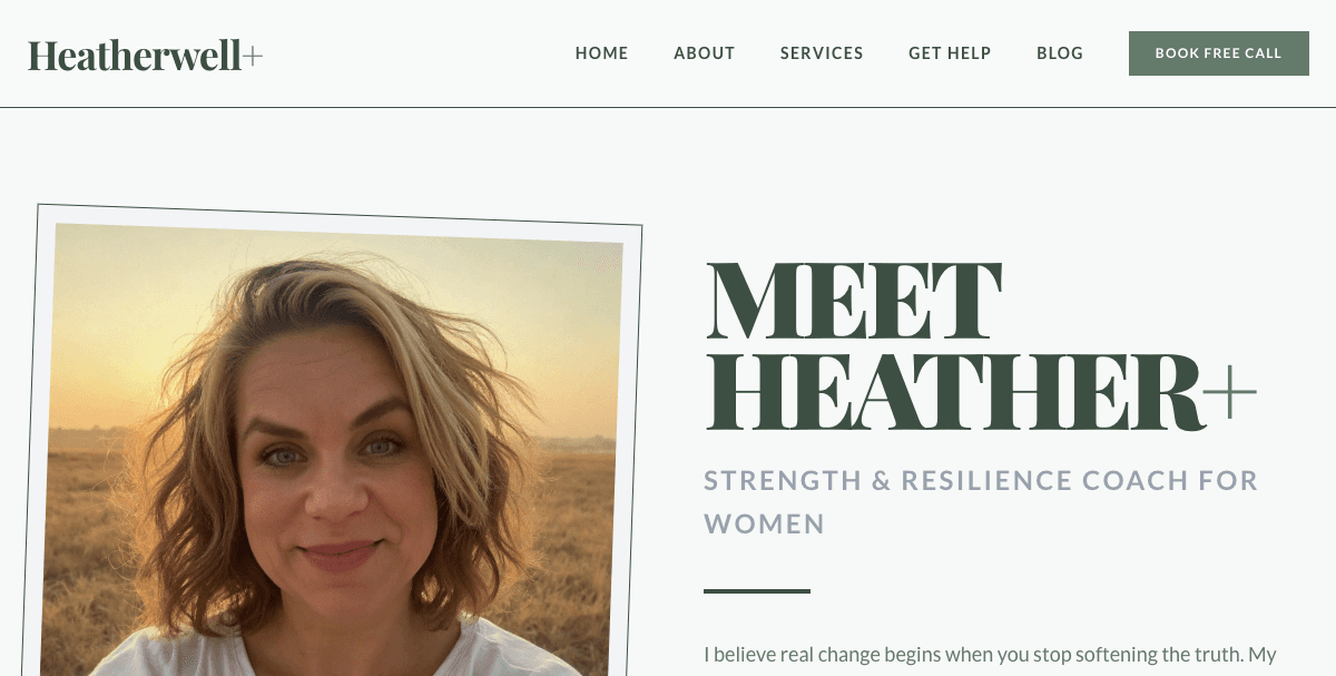Heather Well Coaching website screenshot 3