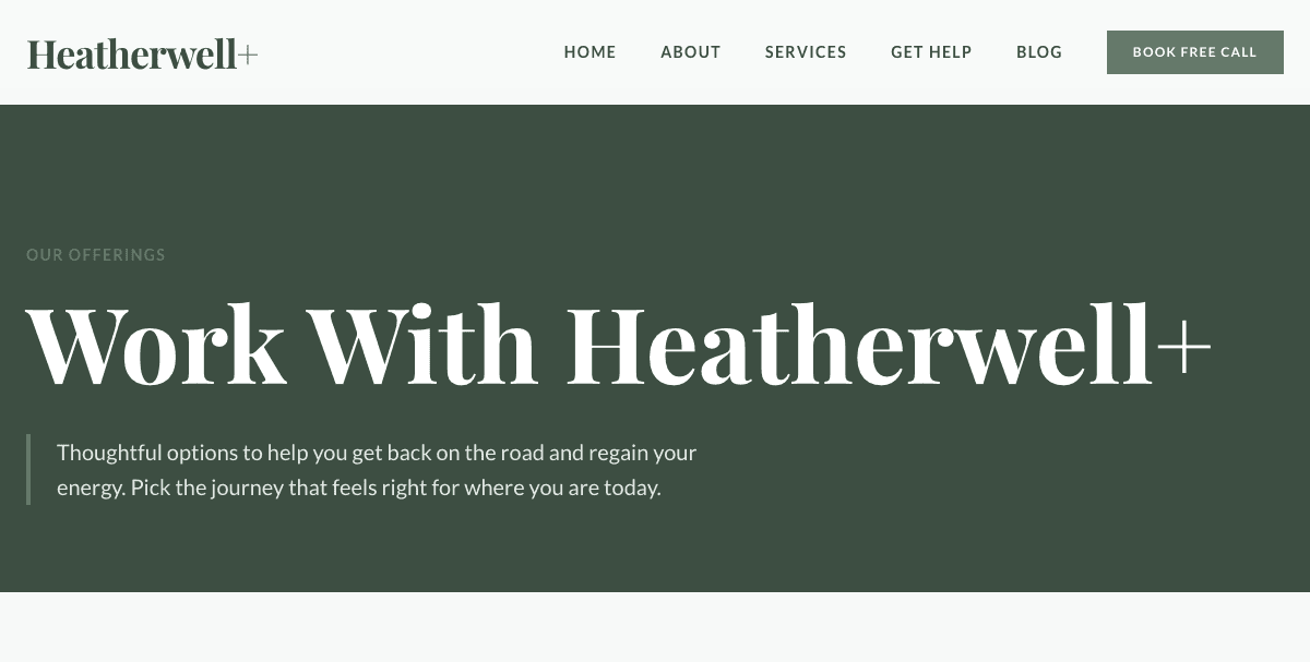 Heather Well Coaching website screenshot 4