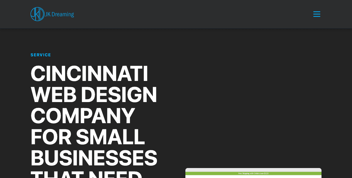 JK Dreaming website screenshot 3