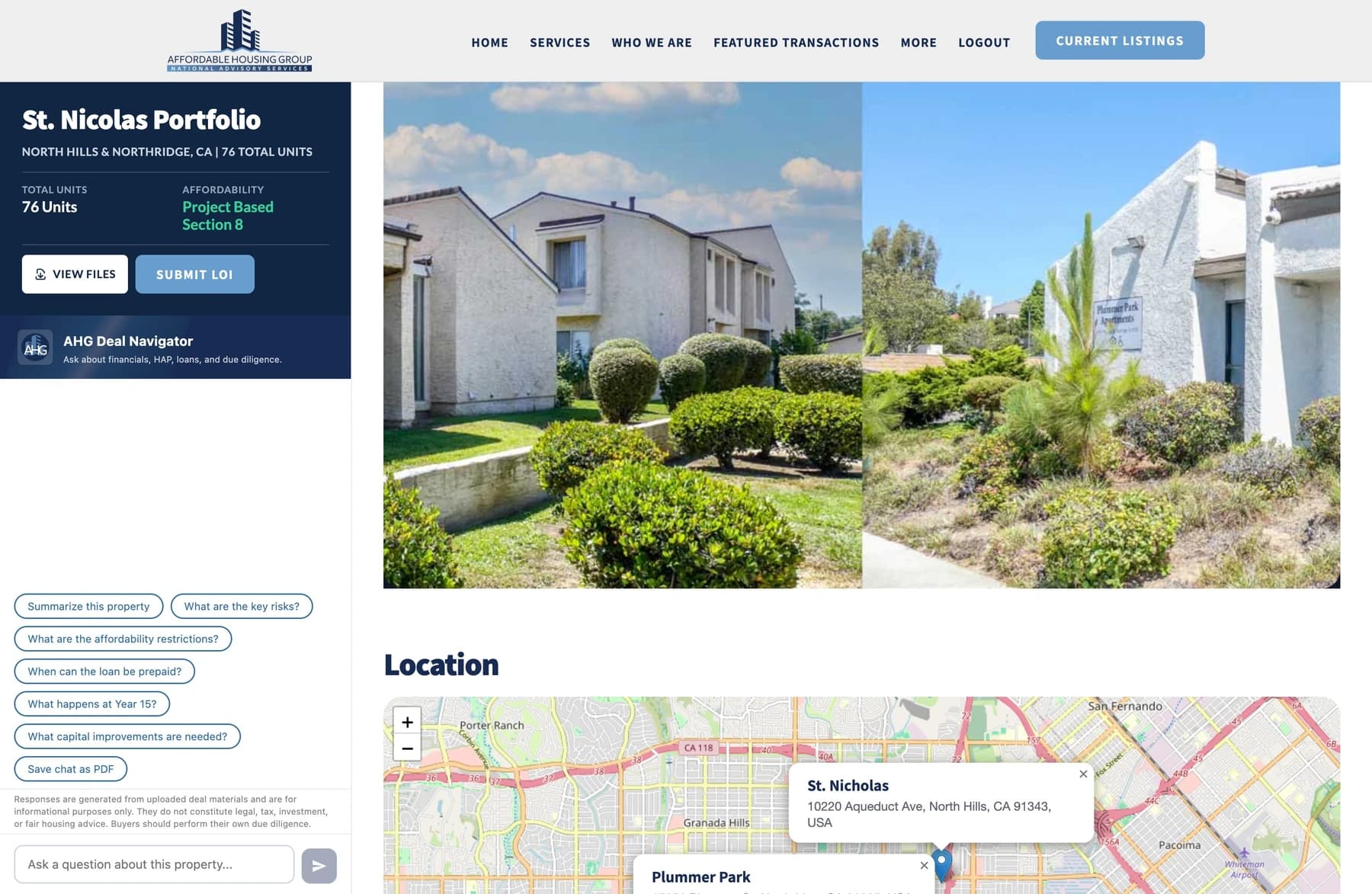 National AHG due diligence screenshot