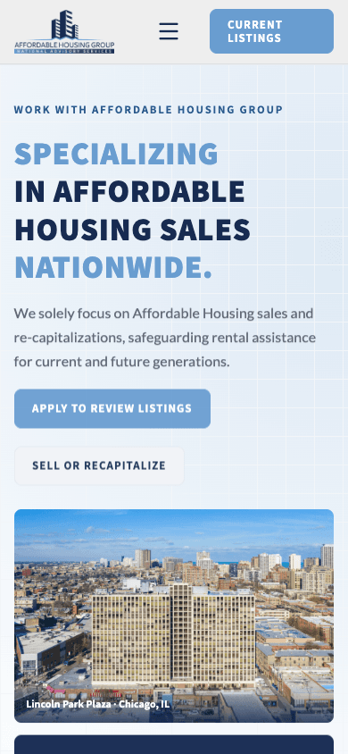 National AHG The homepage screenshot