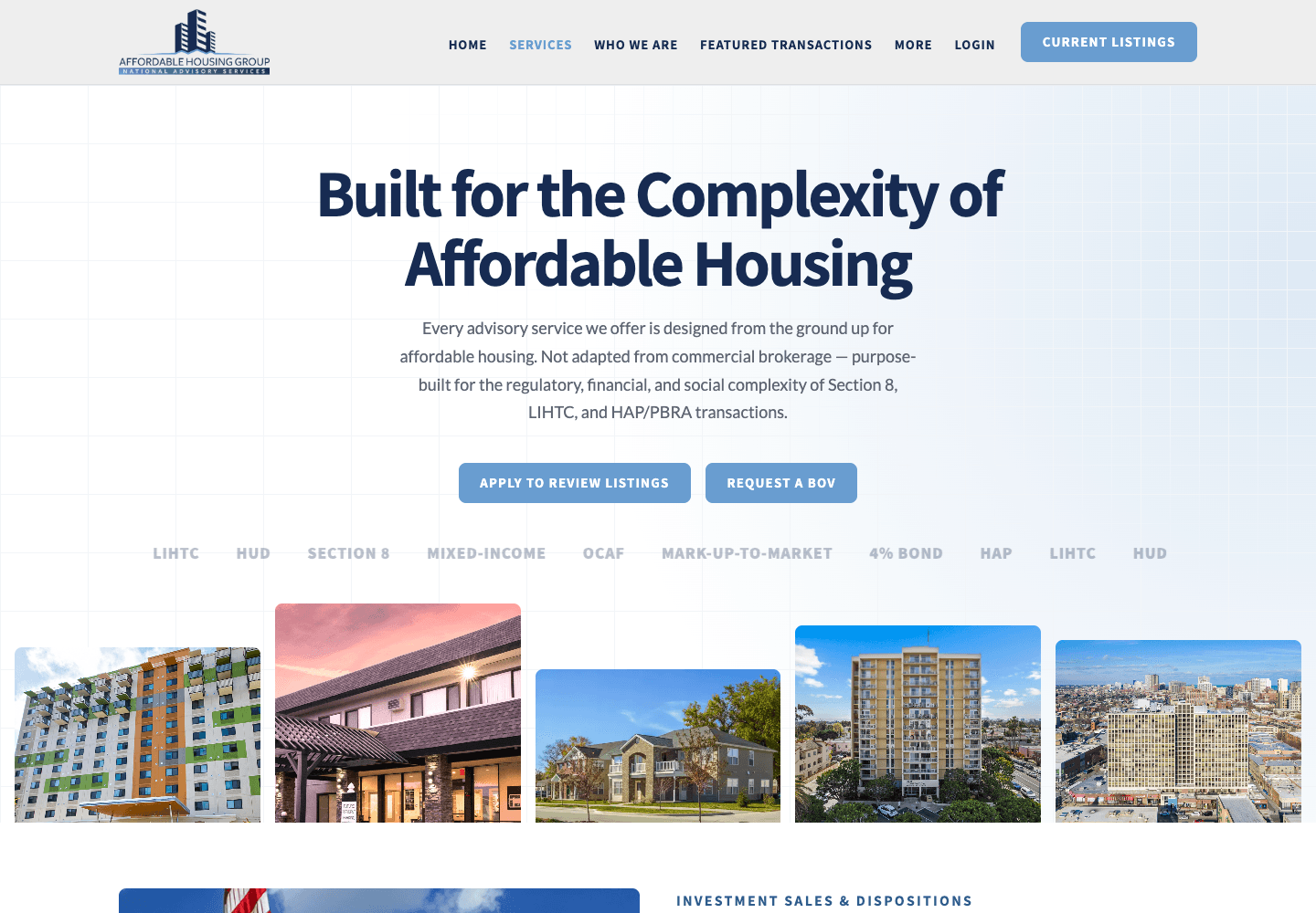 National AHG services screenshot