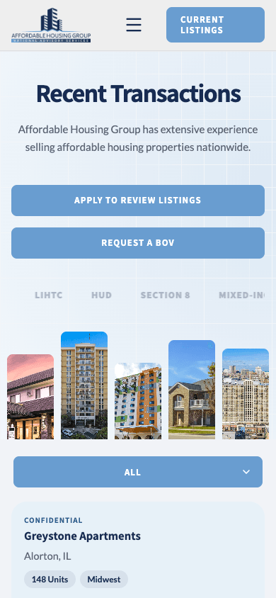 National AHG Transactions screenshot