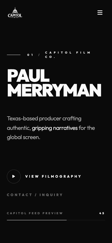 Paul Merriman mobile website mockup front view