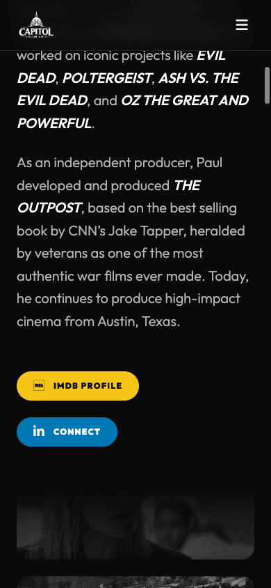 Paul Merriman mobile website mockup rear view