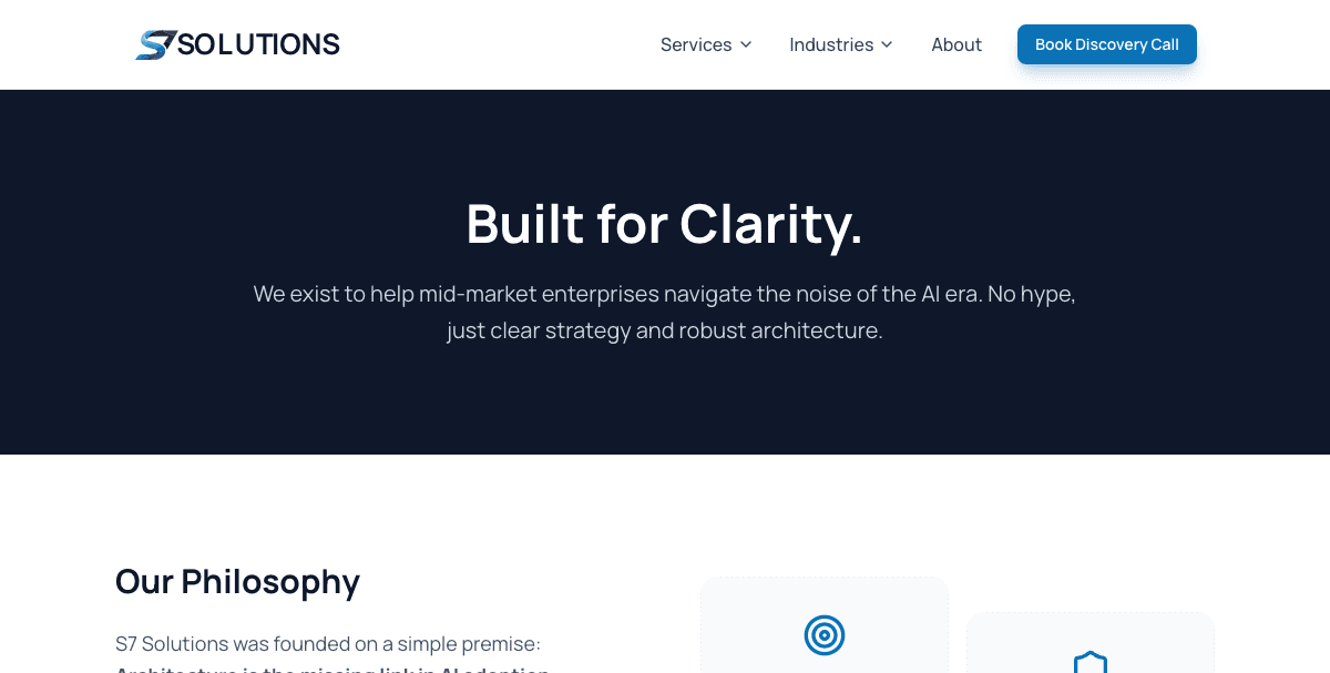 S7 Solutions website screenshot 3