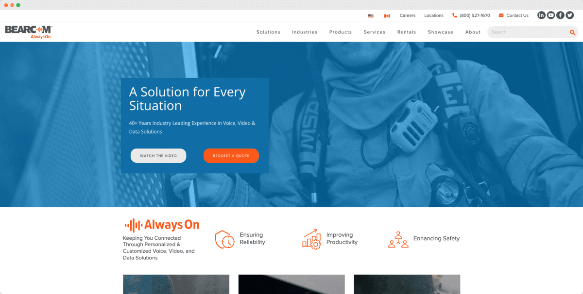 BearCom.com website project screenshot