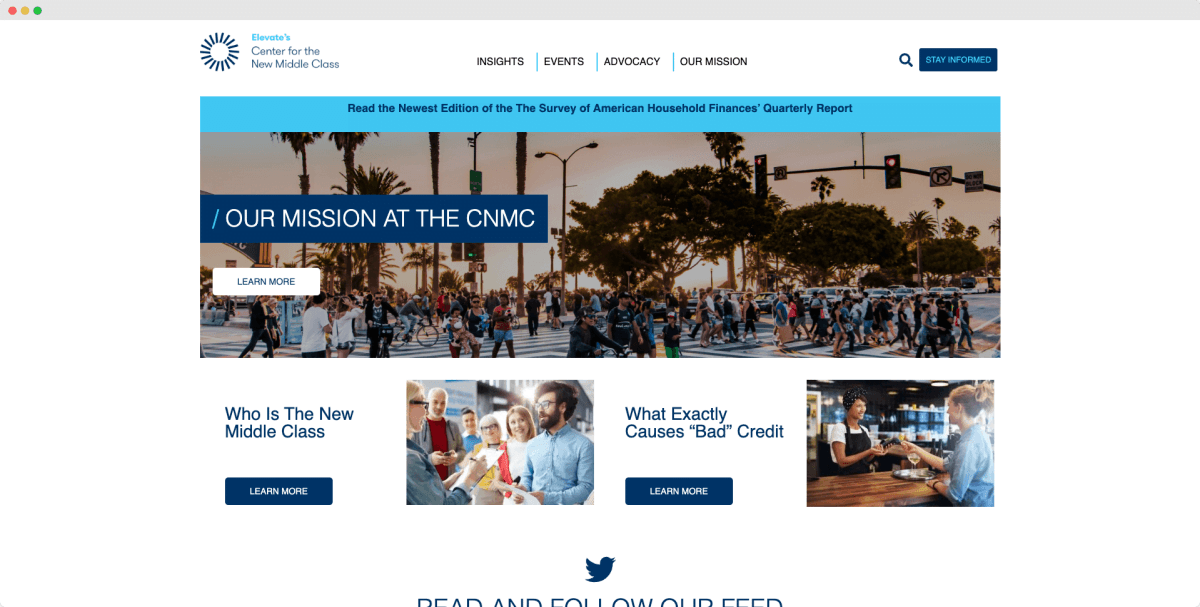 New Middle Class website project screenshot
