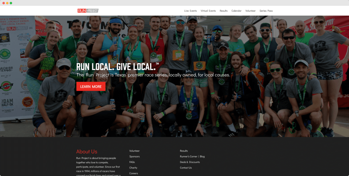 Run Project website design view 3
