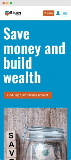 The Yukon Project mobile website mockup rear view