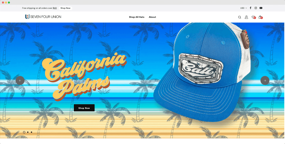 Seven Four Union website design view 2