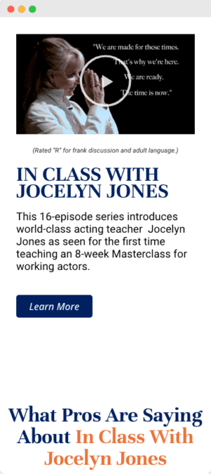 Jocelyn Jones Studio mobile website mockup angled view