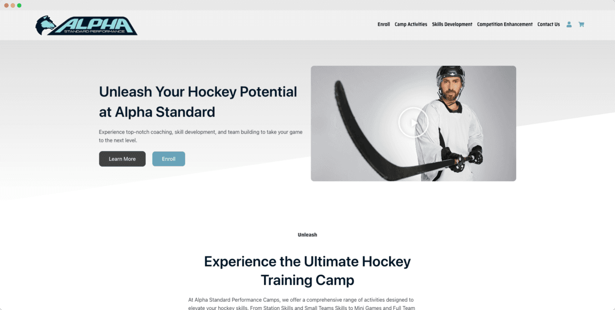Alpha Standard Performance website design view 2