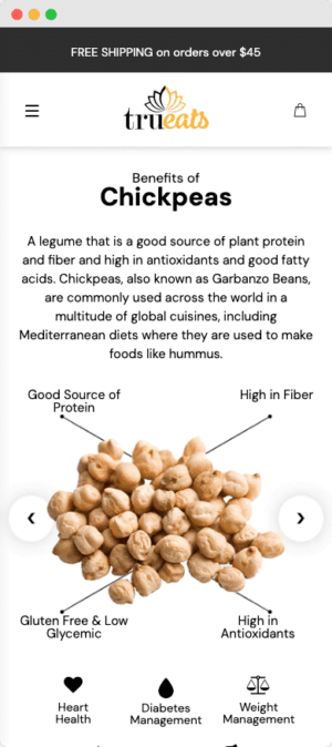 TruEats Modern Baking Company mobile website mockup angled view