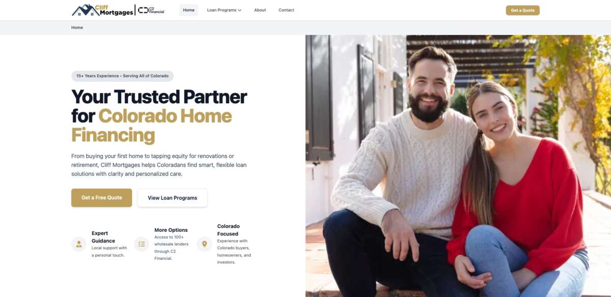 Cliff Mortgages website screenshot 2