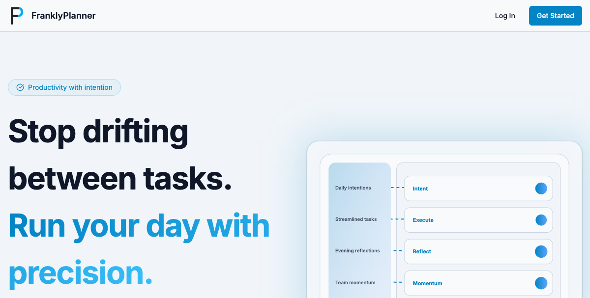 Frankly Planner homepage